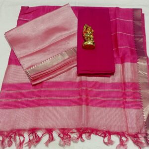 Bright Pink Mangalagiri Pattu Pure Handloom Saree