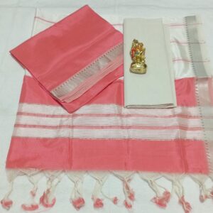 Soft Peach Pink Mangalagiri Pattu Pure Handloom Saree