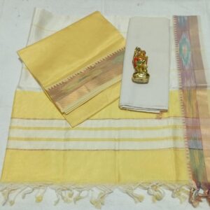 Soft Yellow Mangalagiri Pattu Pure Handloom Saree
