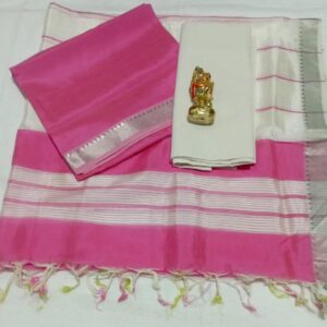 Wine Purple & Black Border Mangalagiri Pattu Pure Handloom Saree